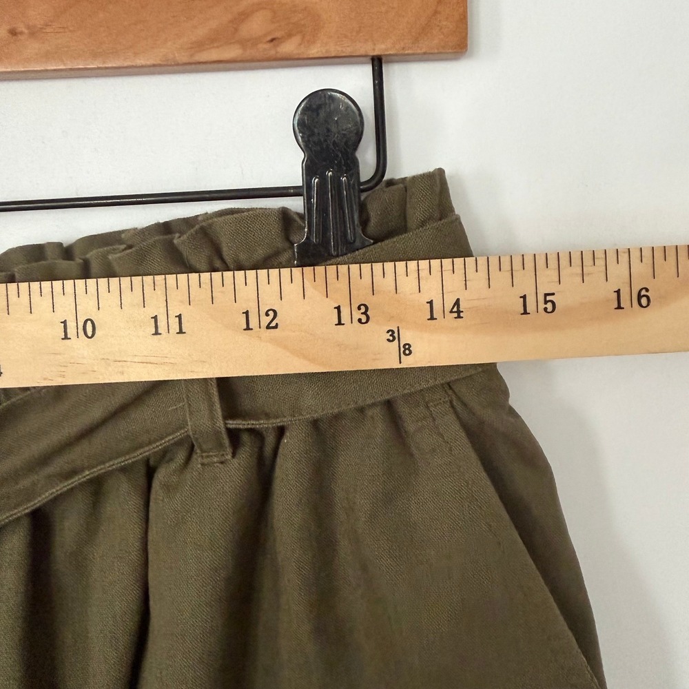 J.Crew Paperbag Tie Waist Pockets Womens S Olive Green Mini Skirt Safari NWT - Picture 7 of 11
